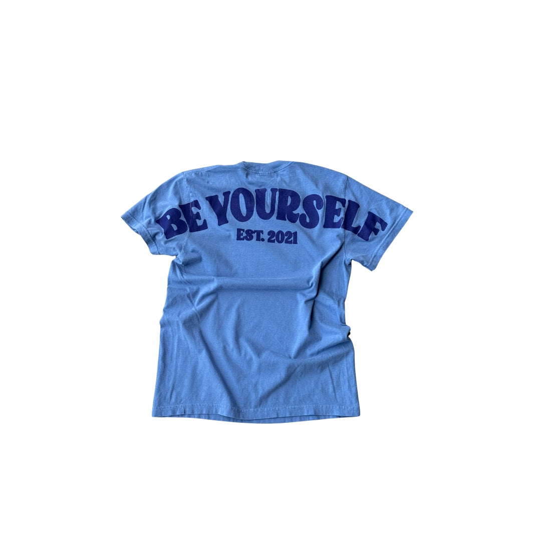 "BE YOURSELF" TEE (BLUE/ NAVY BLUE)