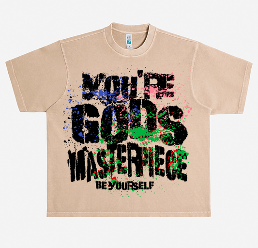 "MASTERPIECE" TEE (TAN/ MULTICOLOR)