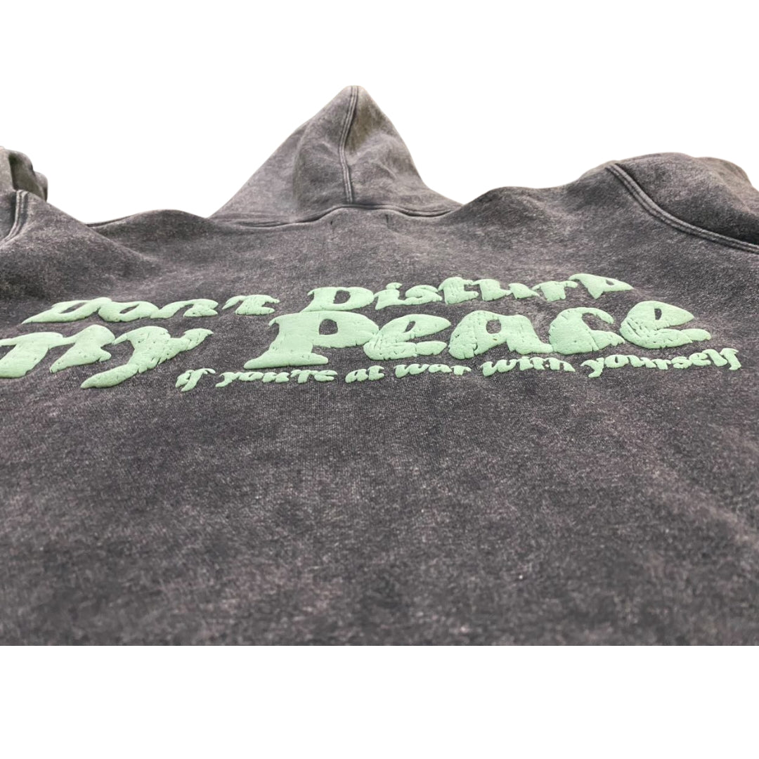 "DND" HOODIE ( VINTAGE GRAY/ GREEN )