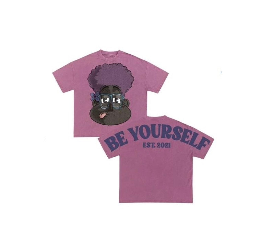 "BE YOURSELF" TEE (PURPLE/ INDIGO)